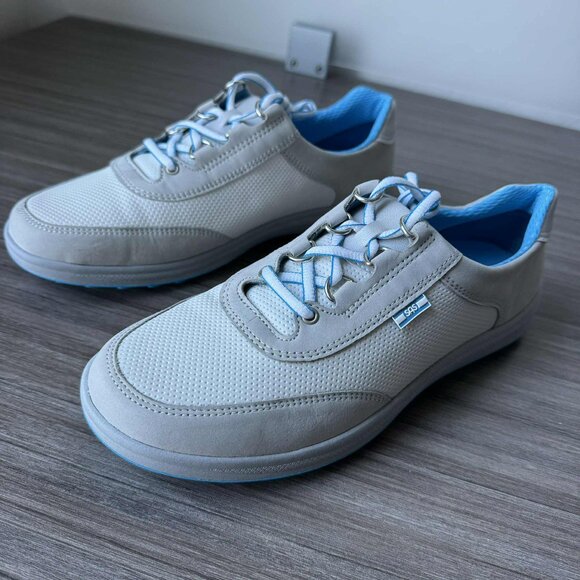 SAS Sporty Women's Lace Up Tennis Shoes $175 in Grey / White - Picture 1 of 15